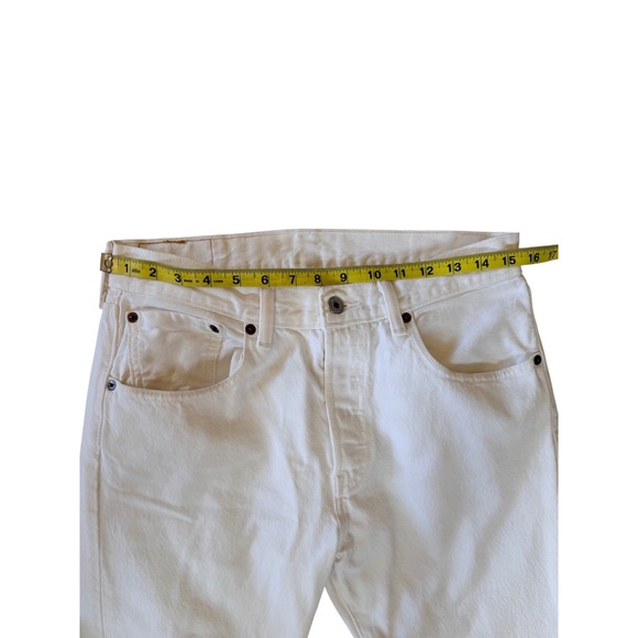 Levi's Jeans Women 31 x 32 White 501 Original Fit Straight Leg 100% Cotton - Picture 6 of 8